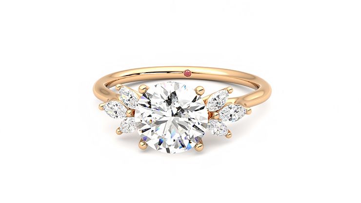 Taylor & Hart Lantana Round Engagement Ring 360 degree image 28