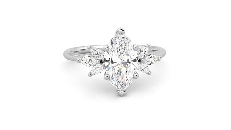 Taylor & Hart Lantana Marquise Engagement Ring 360 degree image 2