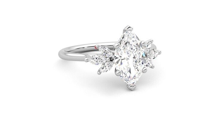 Taylor & Hart Lantana Marquise Engagement Ring 360 degree image 4