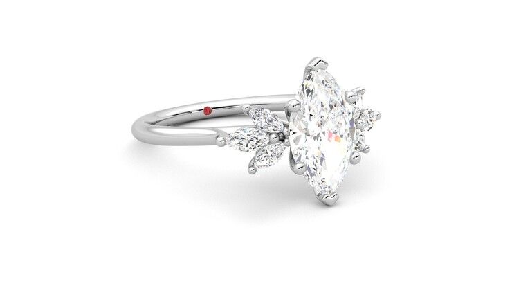 Taylor & Hart Lantana Marquise Engagement Ring 360 degree image 5