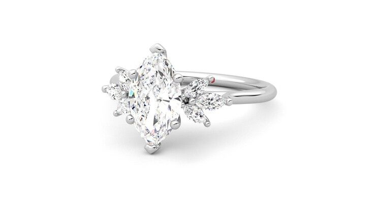Taylor & Hart Lantana Marquise Engagement Ring 360 degree image 26