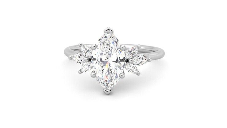 Taylor & Hart Lantana Marquise Engagement Ring 360 degree image 28