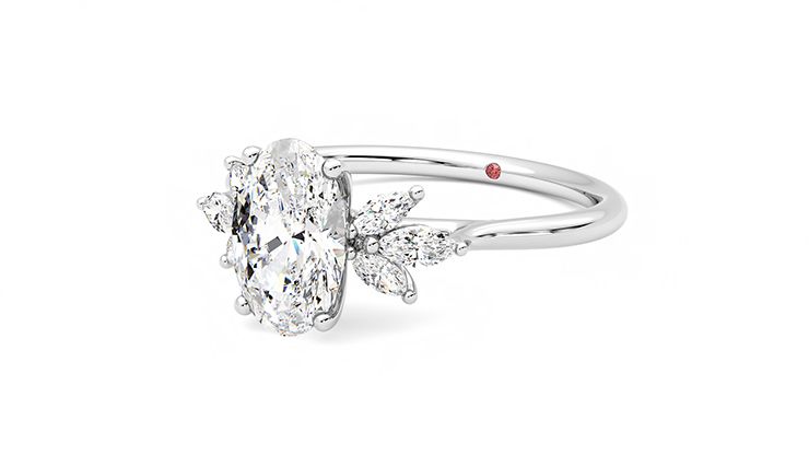 Taylor & Hart Lantana Oval Engagement Ring 360 degree image 25