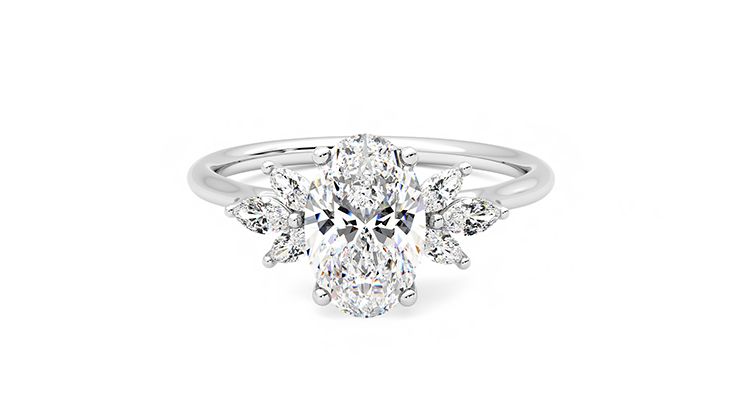 Taylor & Hart Lantana Oval Engagement Ring 360 degree image 29
