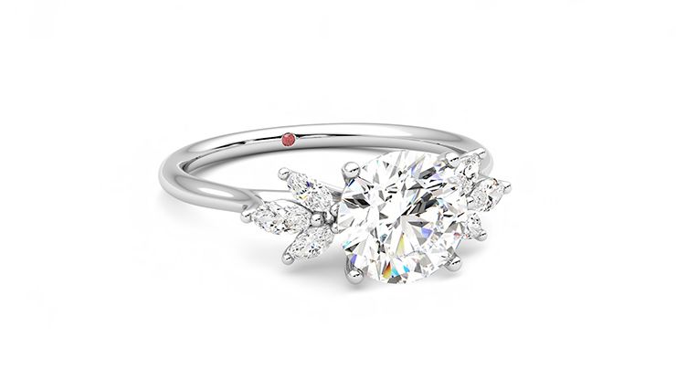 Taylor & Hart Lantana Round Engagement Ring 360 degree image 4