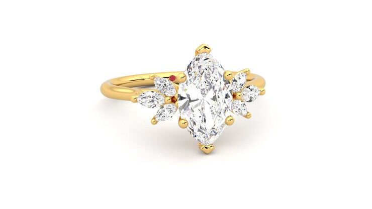 Taylor & Hart Lantana Marquise Engagement Ring 360 degree image 3