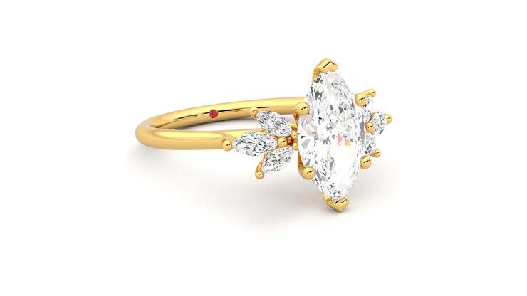 Taylor & Hart Lantana Marquise Engagement Ring 360 degree image 5