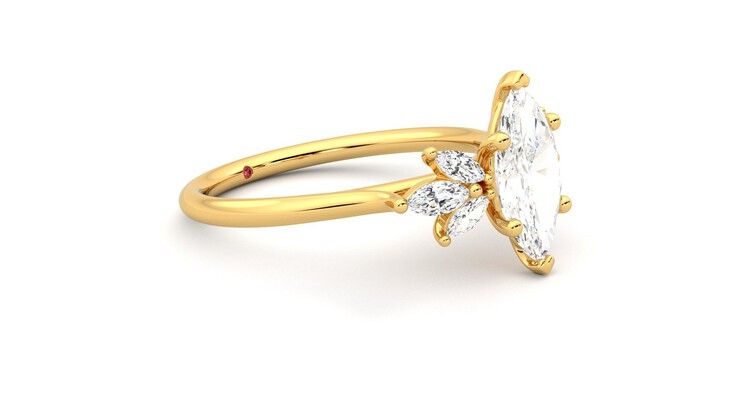Taylor & Hart Lantana Marquise Engagement Ring 360 degree image 7
