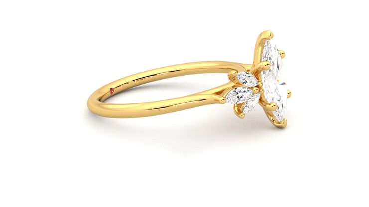 Taylor & Hart Lantana Marquise Engagement Ring 360 degree image 8