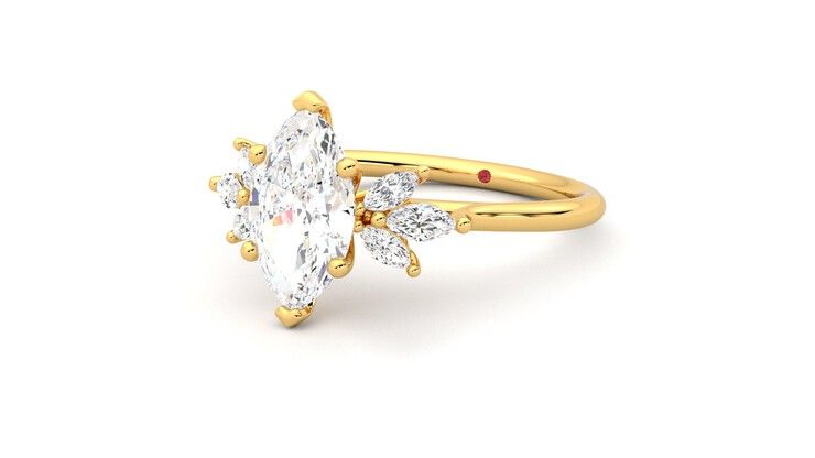 Taylor & Hart Lantana Marquise Engagement Ring 360 degree image 25