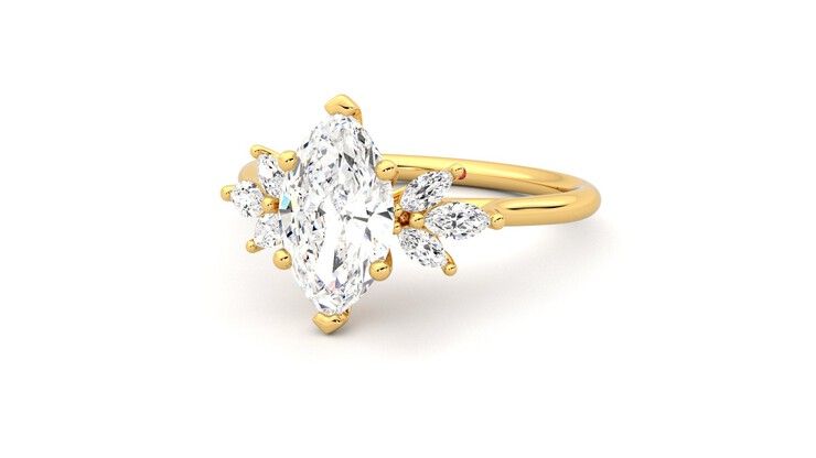 Taylor & Hart Lantana Marquise Engagement Ring 360 degree image 26