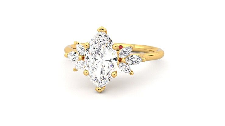 Taylor & Hart Lantana Marquise Engagement Ring 360 degree image 27