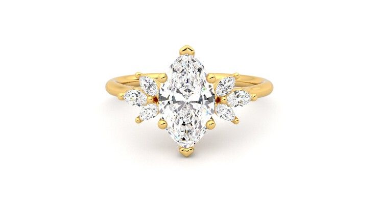 Taylor & Hart Lantana Marquise Engagement Ring 360 degree image 29