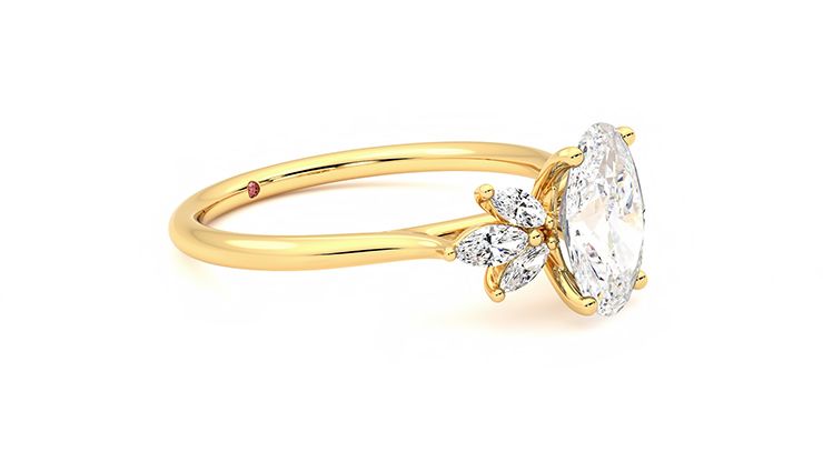 Taylor & Hart Lantana Oval Engagement Ring 360 degree image 7