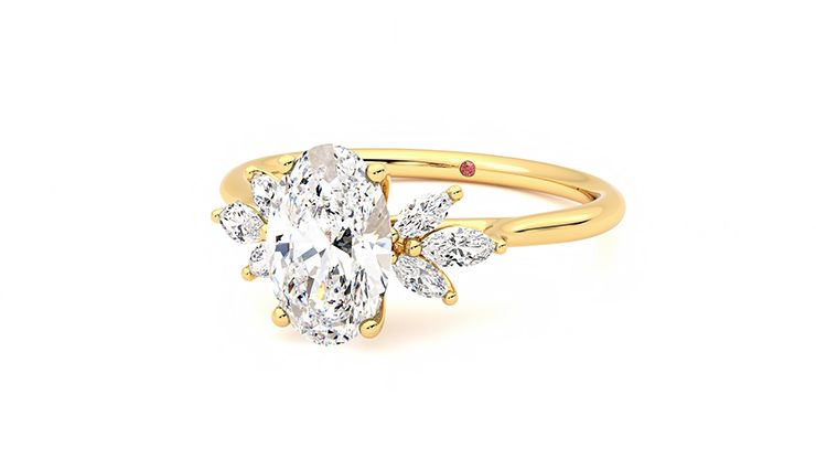 Taylor & Hart Lantana Oval Engagement Ring 360 degree image 26