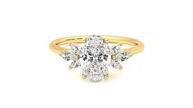 Taylor & Hart Lantana Oval Engagement Ring 360 degree image 29