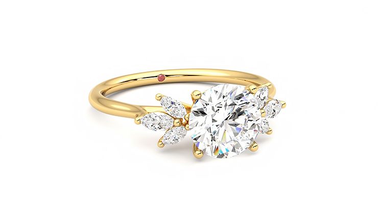 Taylor & Hart Lantana Round Engagement Ring 360 degree image 4