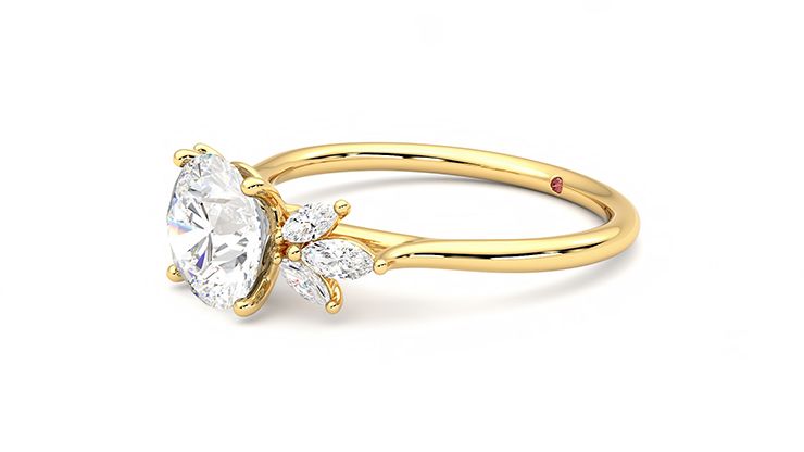 Taylor & Hart Lantana Round Engagement Ring 360 degree image 23