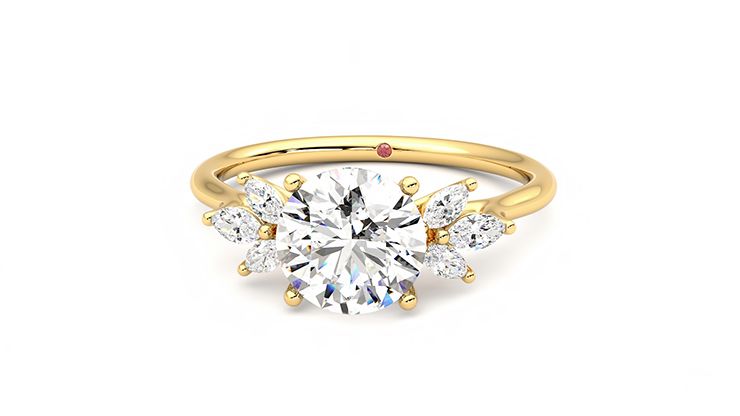 Taylor & Hart Lantana Round Engagement Ring 360 degree image 28