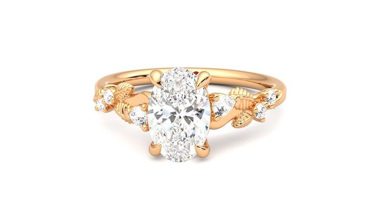 Taylor & Hart Lierre Oval Engagement Ring 360 degree image 28