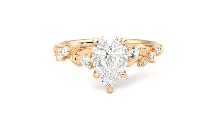 Taylor & Hart Lierre Pear Engagement Ring 360 degree image 1