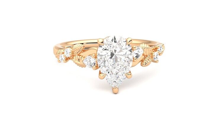 Taylor & Hart Lierre Pear Engagement Ring 360 degree image 2