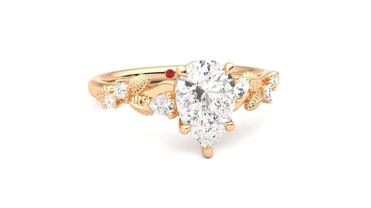 Taylor & Hart Lierre Pear Engagement Ring 360 degree image 3