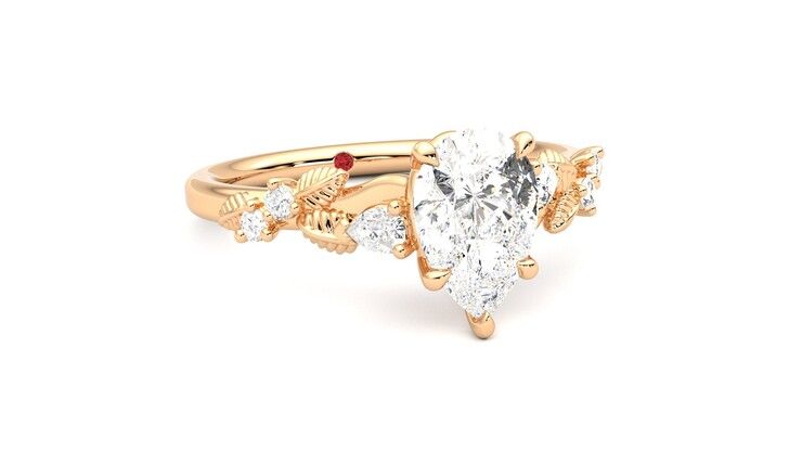 Taylor & Hart Lierre Pear Engagement Ring 360 degree image 4