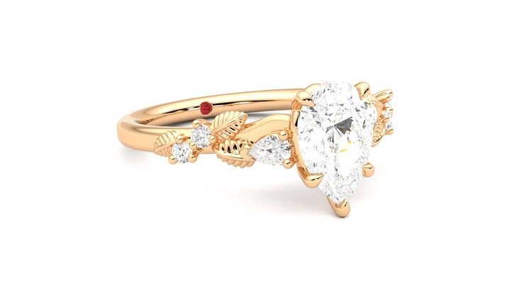 Taylor & Hart Lierre Pear Engagement Ring 360 degree image 5
