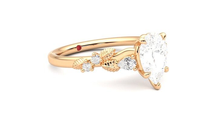 Taylor & Hart Lierre Pear Engagement Ring 360 degree image 6