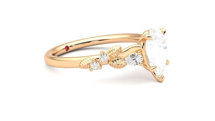 Taylor & Hart Lierre Pear Engagement Ring 360 degree image 7