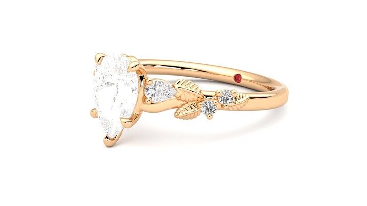 Taylor & Hart Lierre Pear Engagement Ring 360 degree image 24