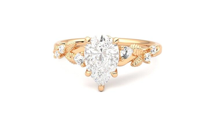 Taylor & Hart Lierre Pear Engagement Ring 360 degree image 28