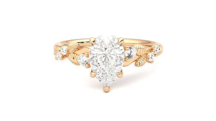 Taylor & Hart Lierre Pear Engagement Ring 360 degree image 29