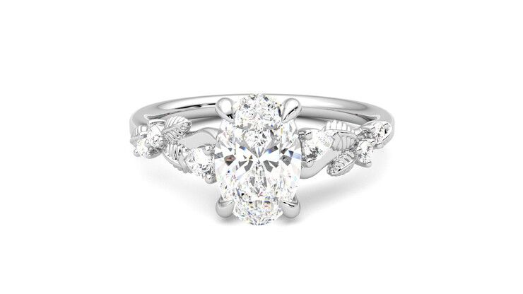 Taylor & Hart Lierre Oval Engagement Ring 360 degree image 29