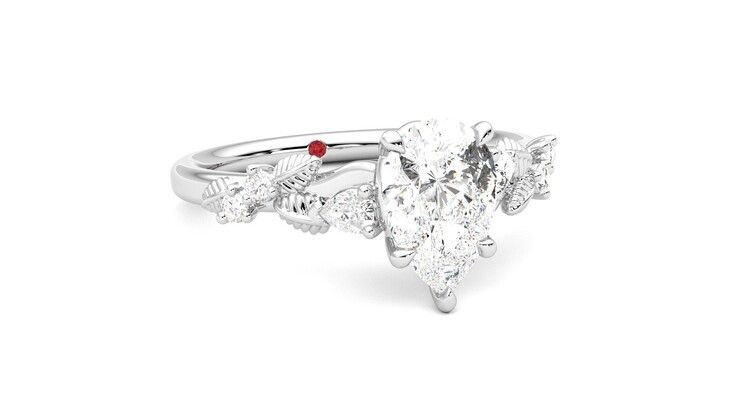 Taylor & Hart Lierre Pear Engagement Ring 360 degree image 4