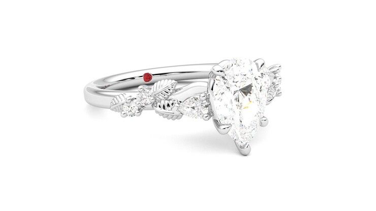 Taylor & Hart Lierre Pear Engagement Ring 360 degree image 5