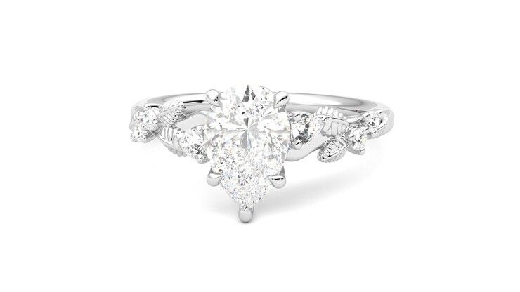 Taylor & Hart Lierre Pear Engagement Ring 360 degree image 28