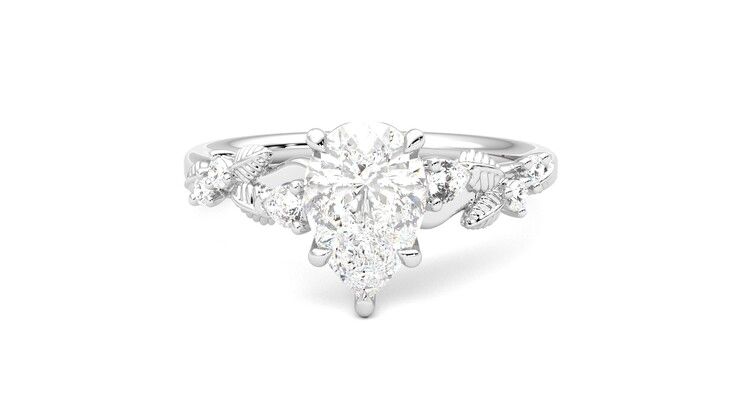 Taylor & Hart Lierre Pear Engagement Ring 360 degree image 29