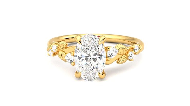 Taylor & Hart Lierre Oval Engagement Ring 360 degree image 28