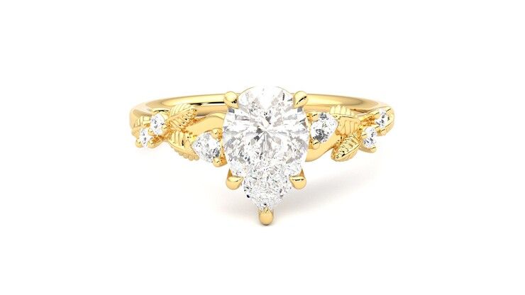 Taylor & Hart Lierre Pear Engagement Ring 360 degree image 1