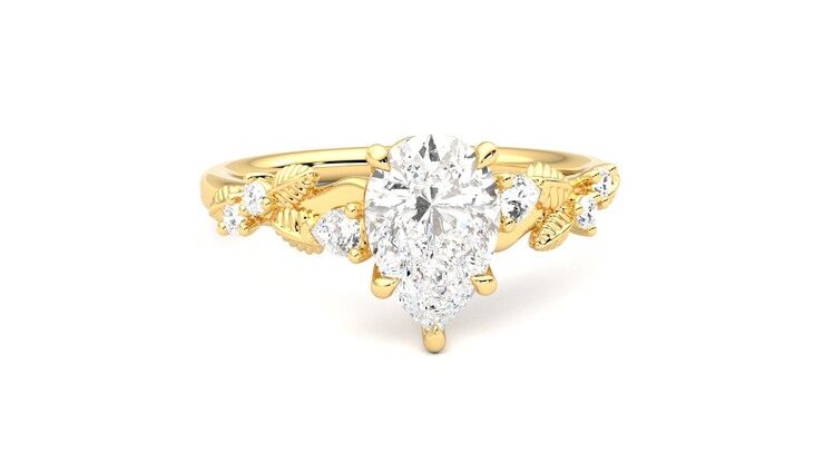 Taylor & Hart Lierre Pear Engagement Ring 360 degree image 2