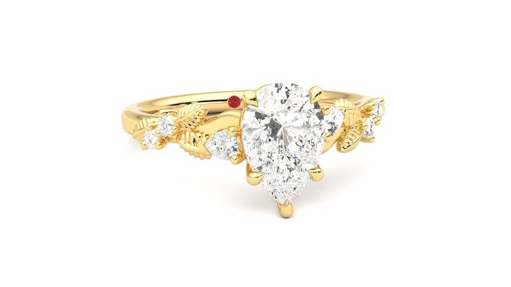 Taylor & Hart Lierre Pear Engagement Ring 360 degree image 3
