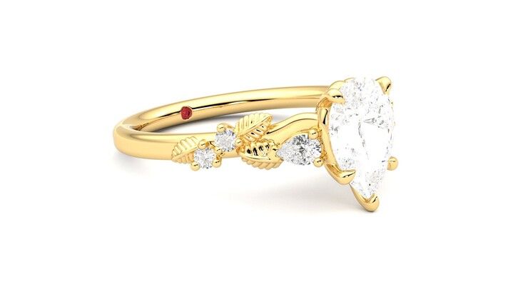 Taylor & Hart Lierre Pear Engagement Ring 360 degree image 6