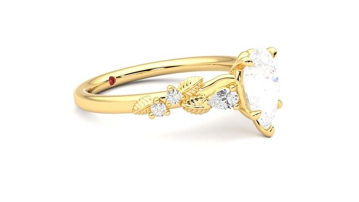 Taylor & Hart Lierre Pear Engagement Ring 360 degree image 7