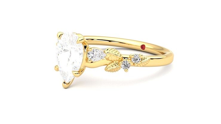 Taylor & Hart Lierre Pear Engagement Ring 360 degree image 24