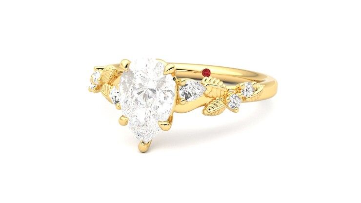 Taylor & Hart Lierre Pear Engagement Ring 360 degree image 26