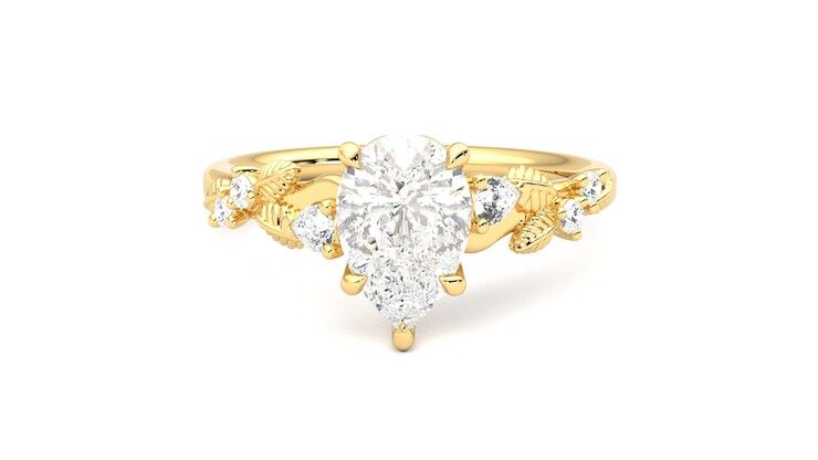 Taylor & Hart Lierre Pear Engagement Ring 360 degree image 29