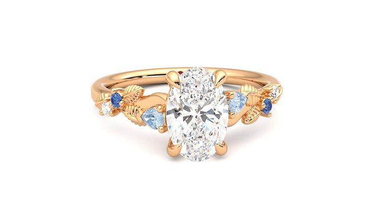 Taylor & Hart Lierre Oval Engagement Ring 360 degree image 2