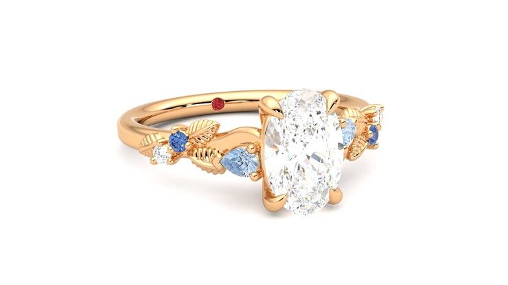 Taylor & Hart Lierre Oval Engagement Ring 360 degree image 4